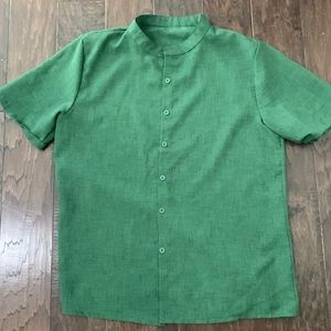 Mock neck button down